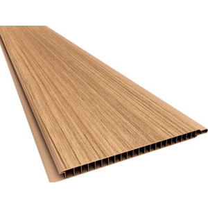 Forro de PVC LISO RELEVO RÚSTICO Plasbil Carvalho  10 mm  20 cm Larg  Barra 7 m