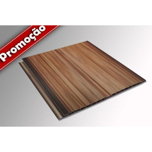 Forro de PVC FRISADO GEMINI JATOBÁ  (mogno/imbuia)   8 mm  20 cm Larg  Barra 4 m