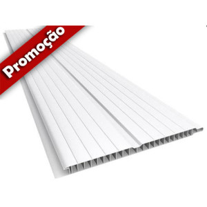 Forro de PVC FRISADO GEMINI Branco 20 cm Larg  Barra 5 m (ou m²)