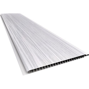 Forro de PVC LISO RELEVO RÚSTICO Plasbil Mont blanc  10 mm  20 cm Larg  Barra 7 m