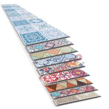 Teto e Revestimento Vinílico REVID Plasbil - Forro PVC - Coleção AZULEJO - AZULEJO 10 mm x 25 cm larg  m² 