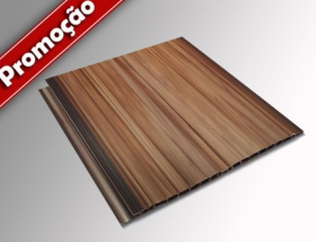 Forro de PVC FRISADO GEMINI JATOBÁ  (mogno/imbuia) 8 mm  20 cm Larg  Barra 6 m