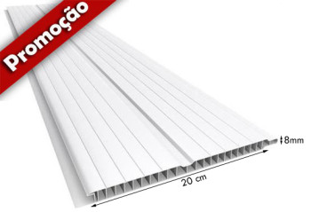 Forro de PVC FRISADO GEMINI Branco 20 cm Larg  m² (Barras de 1 a 7m).