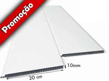 Forro de PVC LISO BISOTADO Branco - 10mm x 20 cm Larg  - m² (Barras de 1 a 6m)