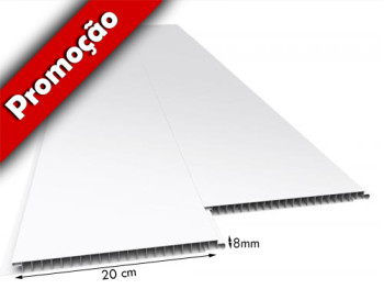 Forro de PVC LISO JUNTA SECA Branco Jy - 8mm x 20 cm Larg - m² (Barras de 1 à 6m)