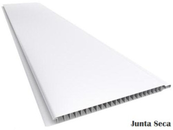 Forro de PVC LISO JUNTA SECA Cinza  7 mm  20 cm larg  Barra 3 m