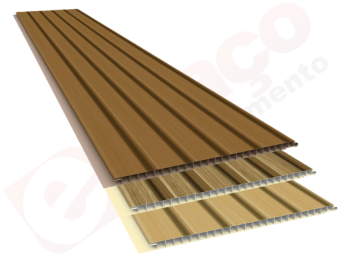Teto e Revestimento Vinílico REVID Plasbil - Forro PVC - Coleção Painel RIPADO - RIPADO 10 mm x 25 cm larg  m² 