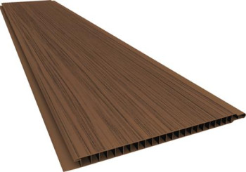 Forro de PVC LISO RELEVO RÚSTICO Plasbil Mogno  10 mm  20 cm Larg  Barra 5 m (ou m²)