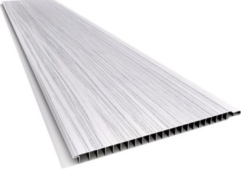 Forro de PVC LISO RELEVO RÚSTICO Plasbil Mont Blanc  10 mm  20 cm Larg  Barra 6 m