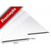 Forro de PVC LISO JUNTA SECA Plus Branco BRILHO - 7mm x 20 cm larg - m² (Barras de 1 a 6m)