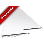 Forro de PVC LISO JUNTA SECA Branco - 20 cm Larg 10 mm - m² (Barras de 1 à 6m)