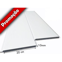 Forro de PVC LISO BISOTADO Branco - 10mm x 20 cm Larg  - m² (Barras de 1 a 6m)