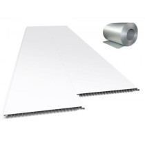 Forro de PVC LISO JUNTA SECA Plasbil Branco c/ isolante Térmico - 10 mm  20 cm Larg - Barra 1,5 m